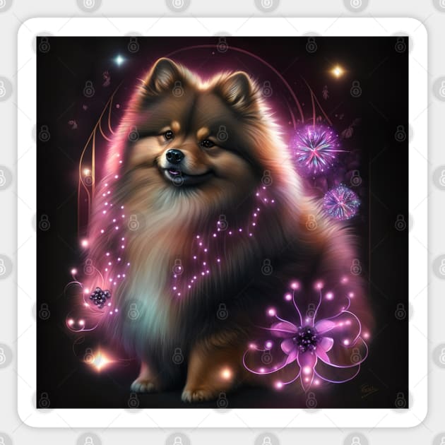 Shimmering Finnish Lapphund Sticker by Enchanted Reverie